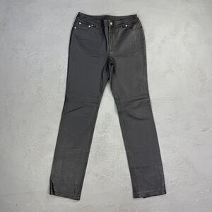 Vintage Newport News Black Leather High Waisted Pants 6T, Fit 30 x 33